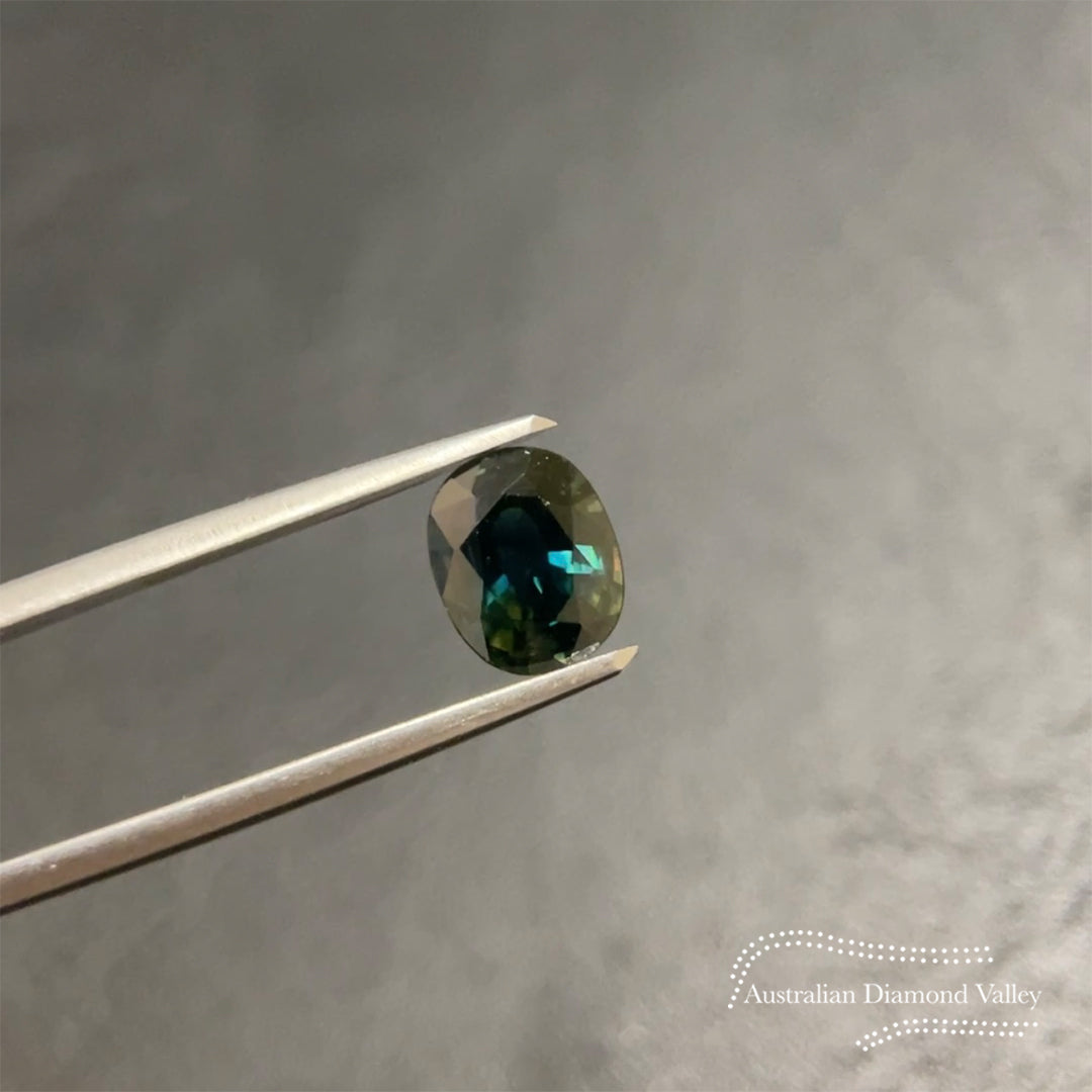 2.63ct Australian Green/Blue Sapphire Cushion Cut