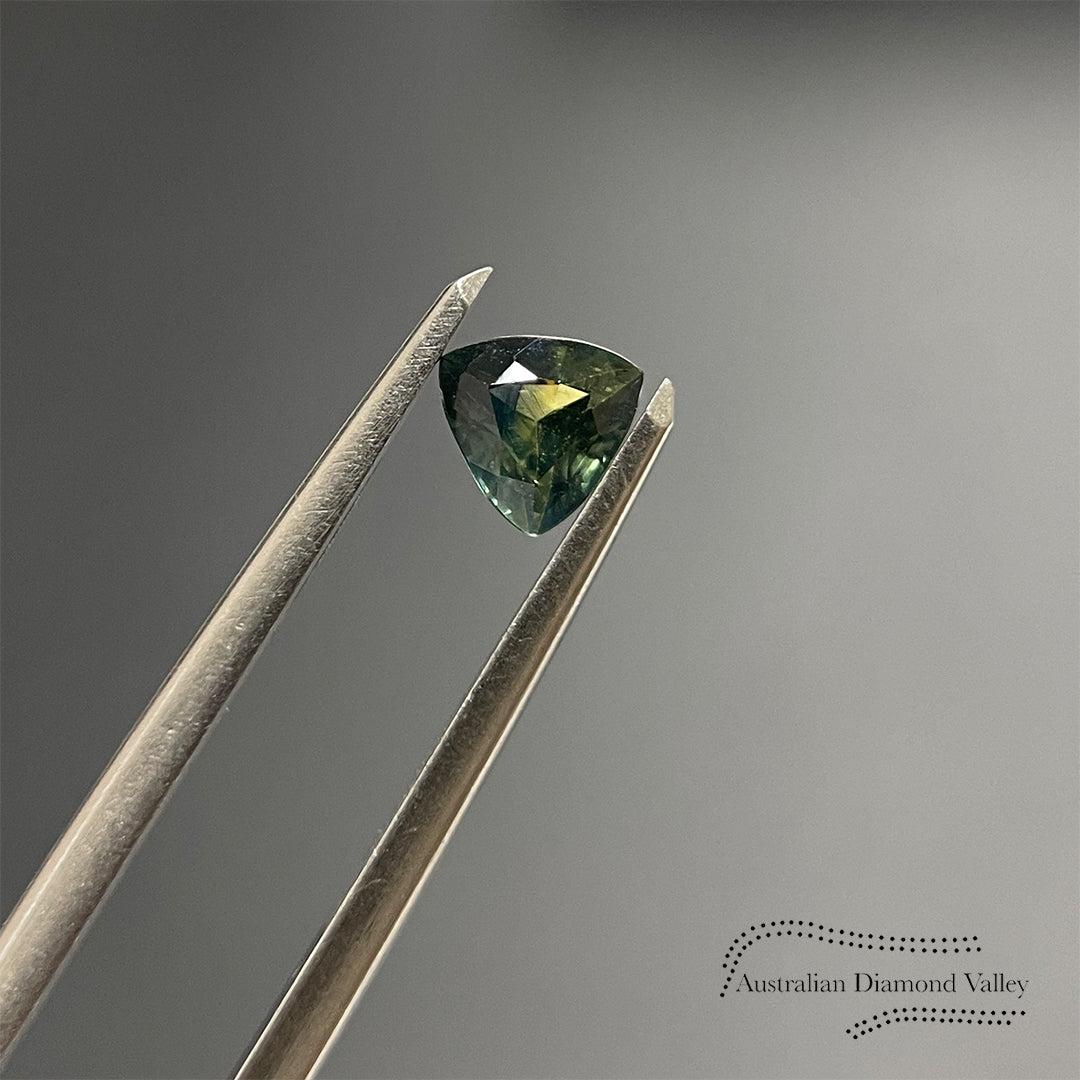 0.55ct Australian Yellow/Blue Parti Sapphire Trilliant Cut