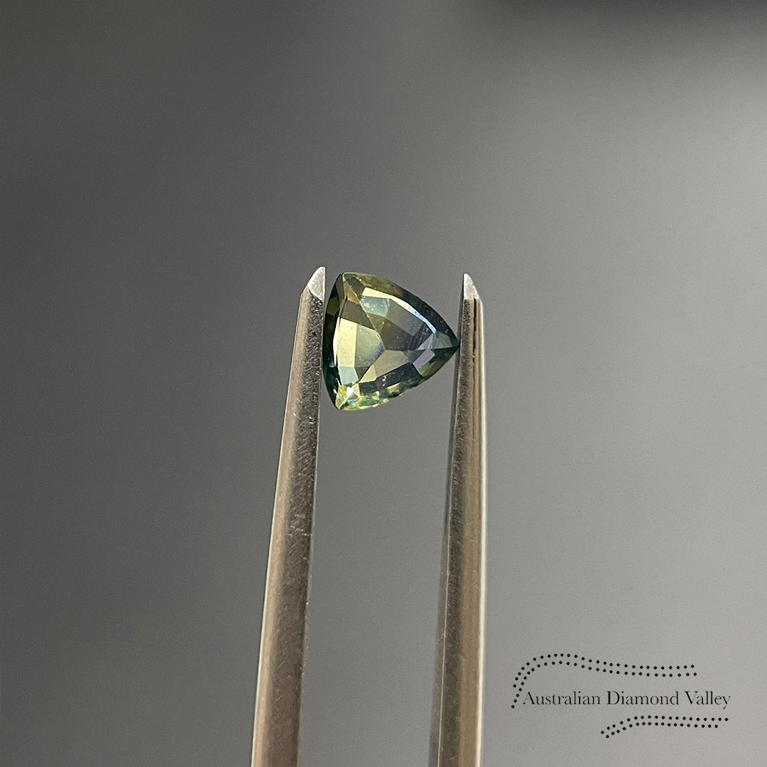 0.55ct Australian Yellow/Blue Parti Sapphire Trilliant Cut