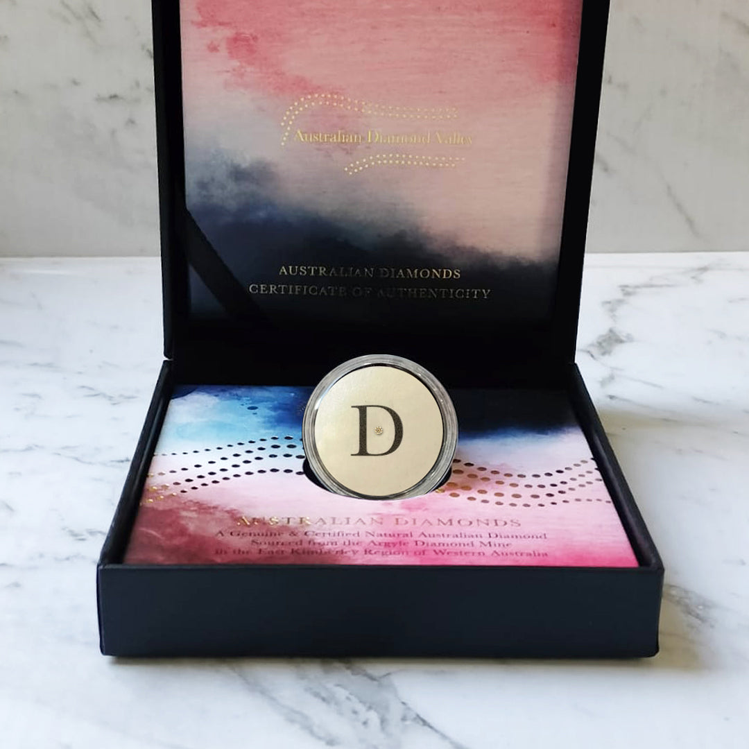 Champagne Initial Diamond Box - Roman Script C5