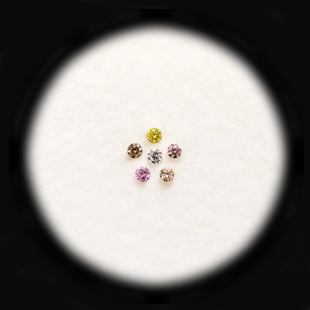 Diamond Valley Daisy 0.06ct Authentic Argyle Australian Rainbow Diamonds - Set #3