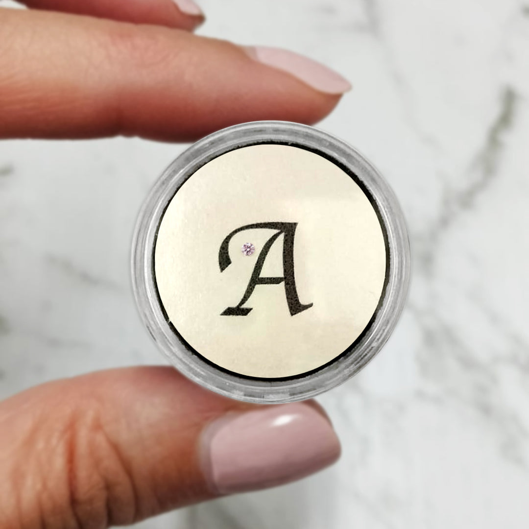 Pink Initial Diamond Box - Calligraphy Script 8P