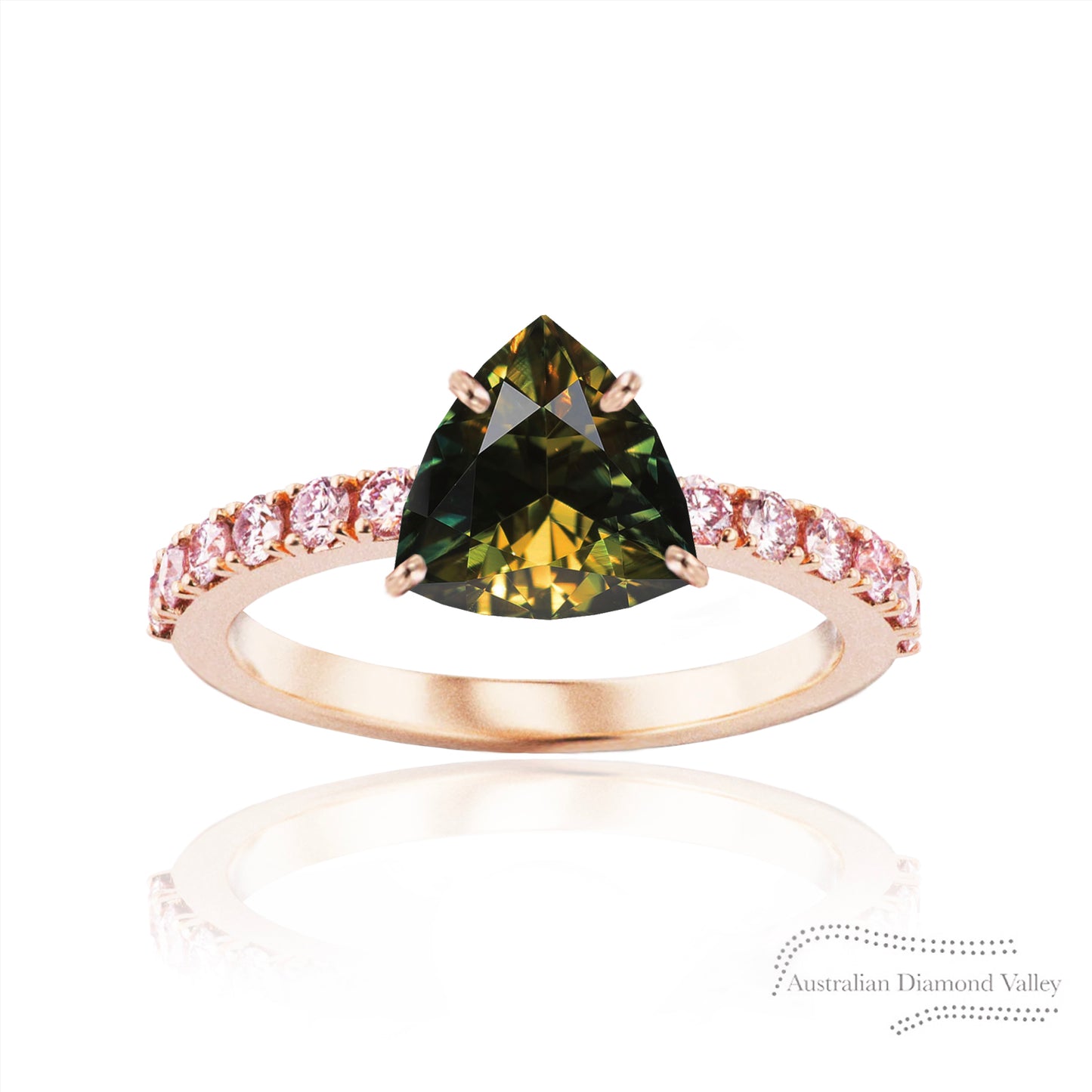 Trinny Australian Parti Sapphire & Pink Argyle Australian Diamond Ring - 8P