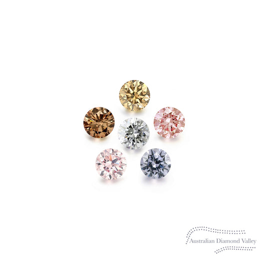 Diamond Valley Baby Daisy 0.03ct Authentic Australian Rainbow Diamonds with Blue