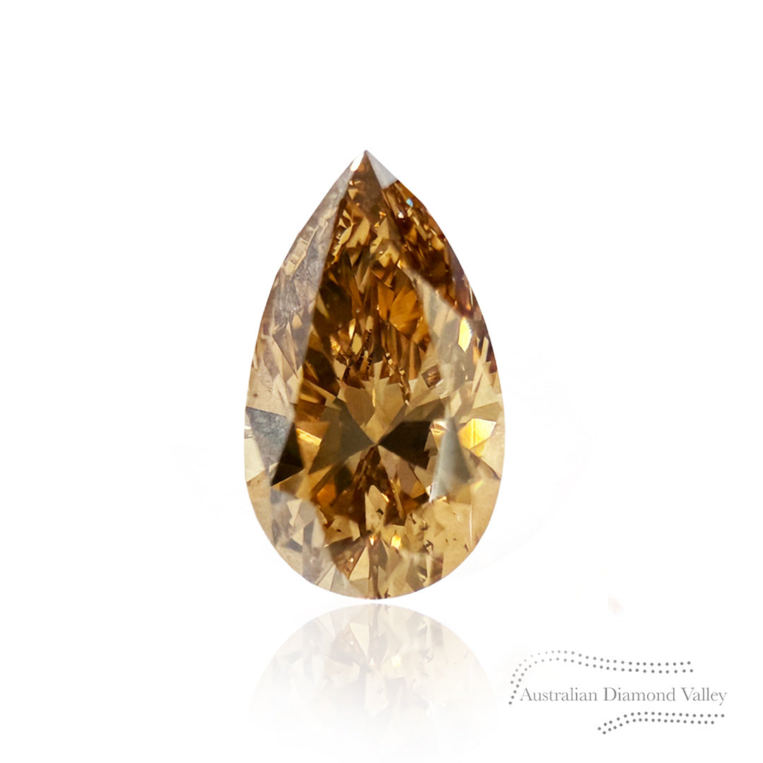 0.35ct Authentic Australian Champagne Argyle Pear Diamond - C5