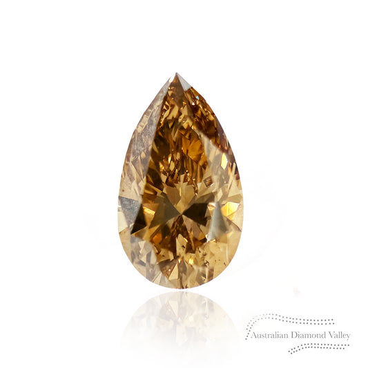 0.35ct Authentic Australian Champagne Argyle Pear Diamond - C5