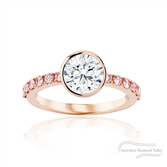 Bella White & Pink Argyle Australian Diamond Ring - F & 8P