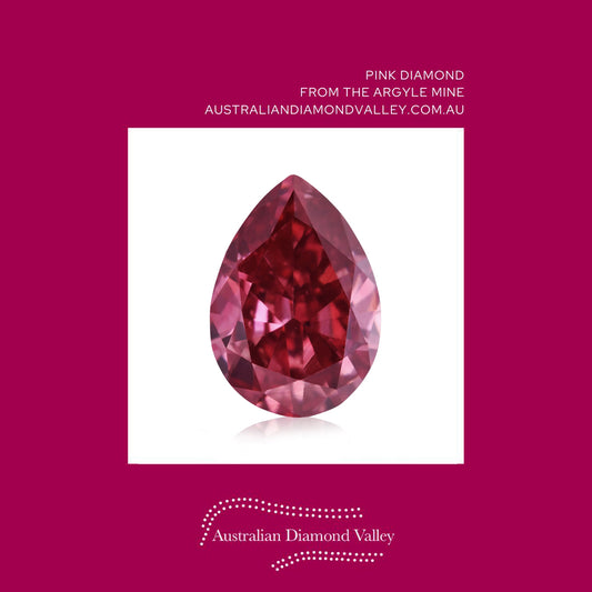 0.07ct Authentic Australian Pear Pink Argyle Origin Diamond - 1P