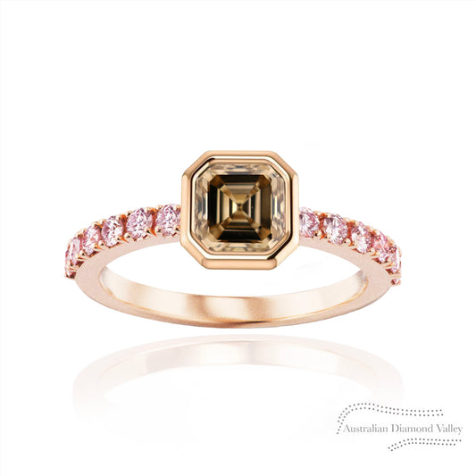 Henley Champagne & Pink Argyle Australian Diamond Ring - C5 & 8P