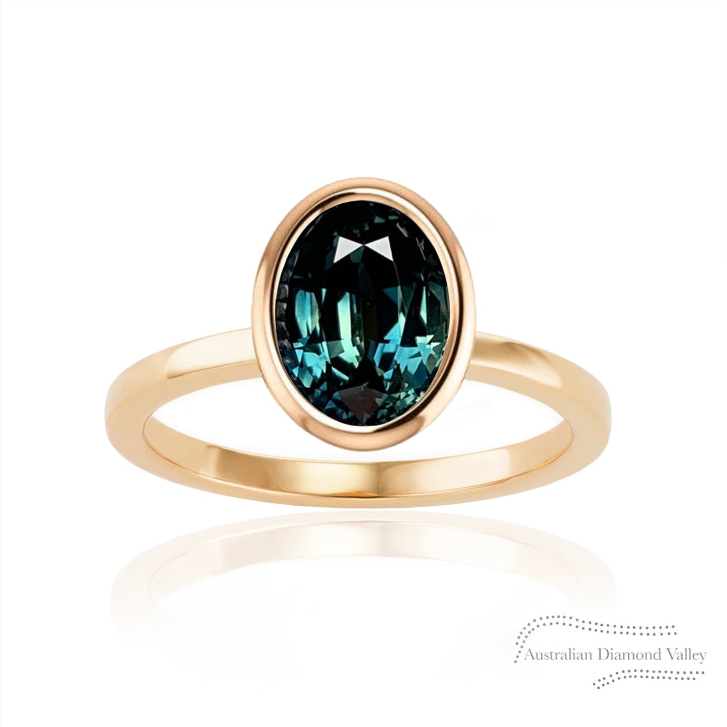 Verity Australian Teal Sapphire Ring Setting