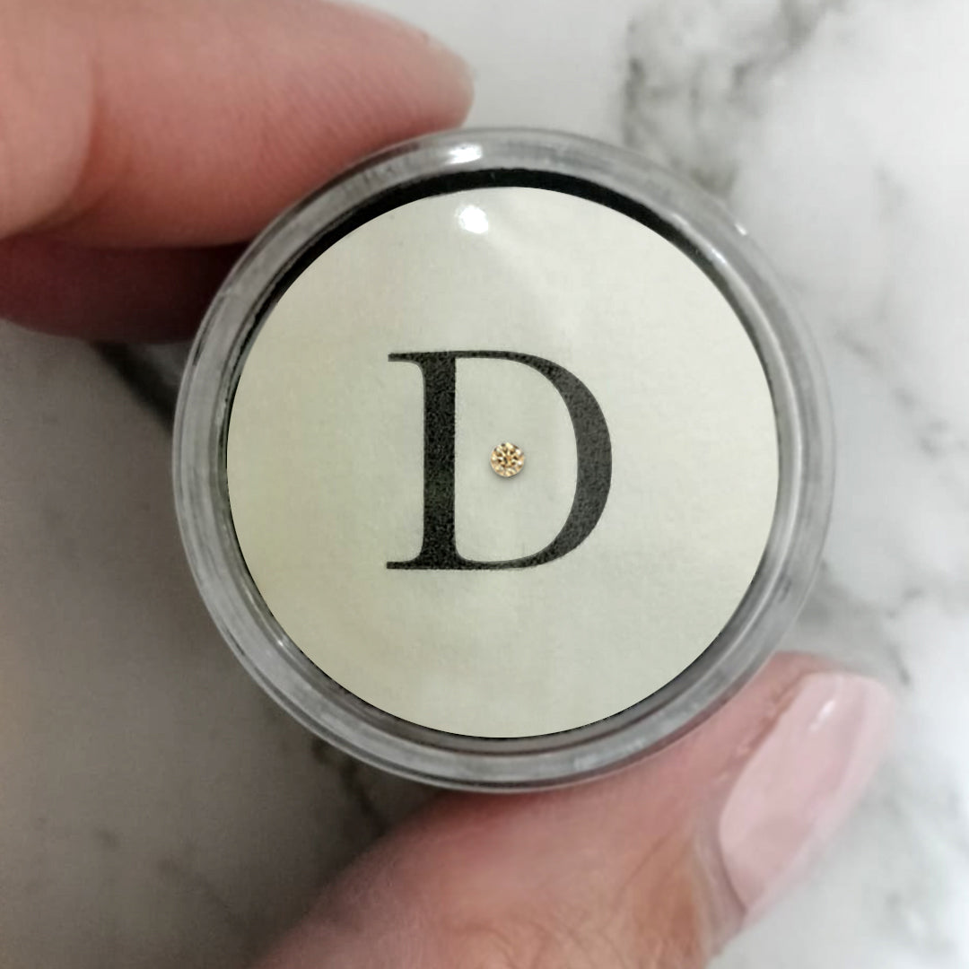 Champagne Initial Diamond Box - Roman Script C5