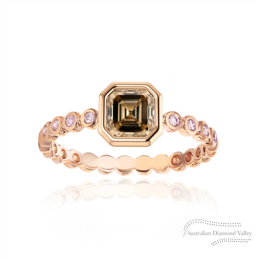 Chappell Champagne & Pink Argyle Australian Diamond Ring - C5 & 8P
