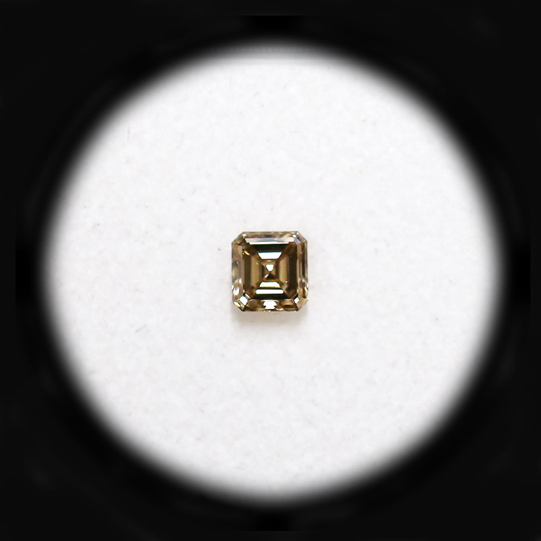 0.31ct Authentic Australian Champagne Argyle Asscher Diamond - C5