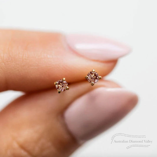 Regal Champagne Argyle Diamond Stud Earrings