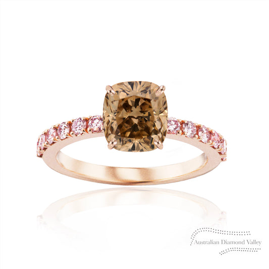 Ellsworth Champagne & Pink Argyle Australian Diamond Ring - C5 & 8P