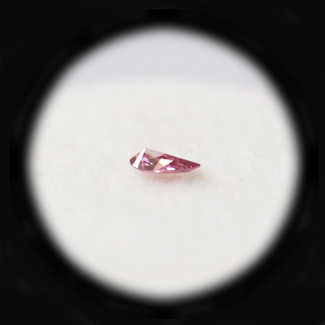 0.11ct Authentic Australian Pink Pear Cut Diamond of Argyle Origin - 4PP