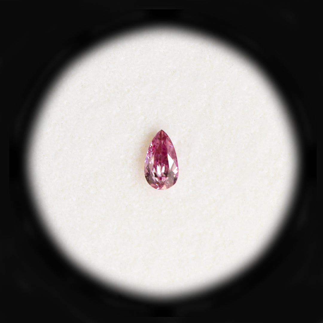 0.11ct Authentic Australian Pink Pear Cut Diamond of Argyle Origin - 4PP