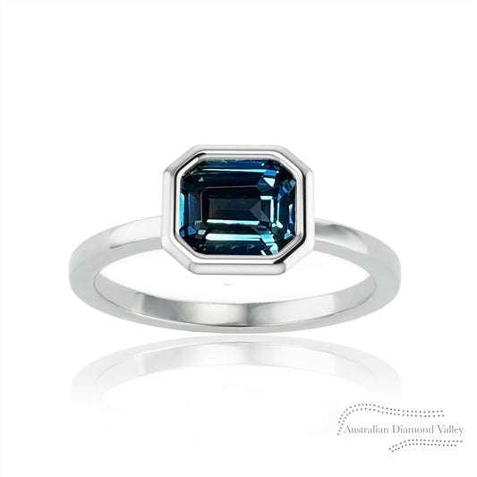 Temperley Australian Teal Sapphire 18K White Gold Ring