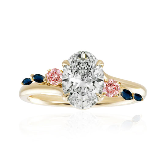 Bague Parterre argyle et saphir