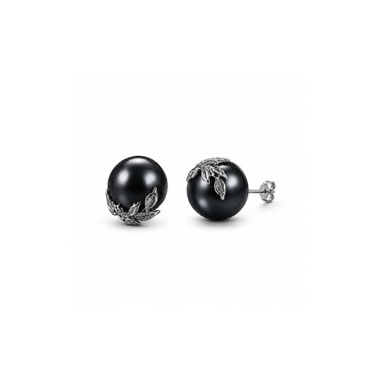 Velora Leaf Pearl Earrings