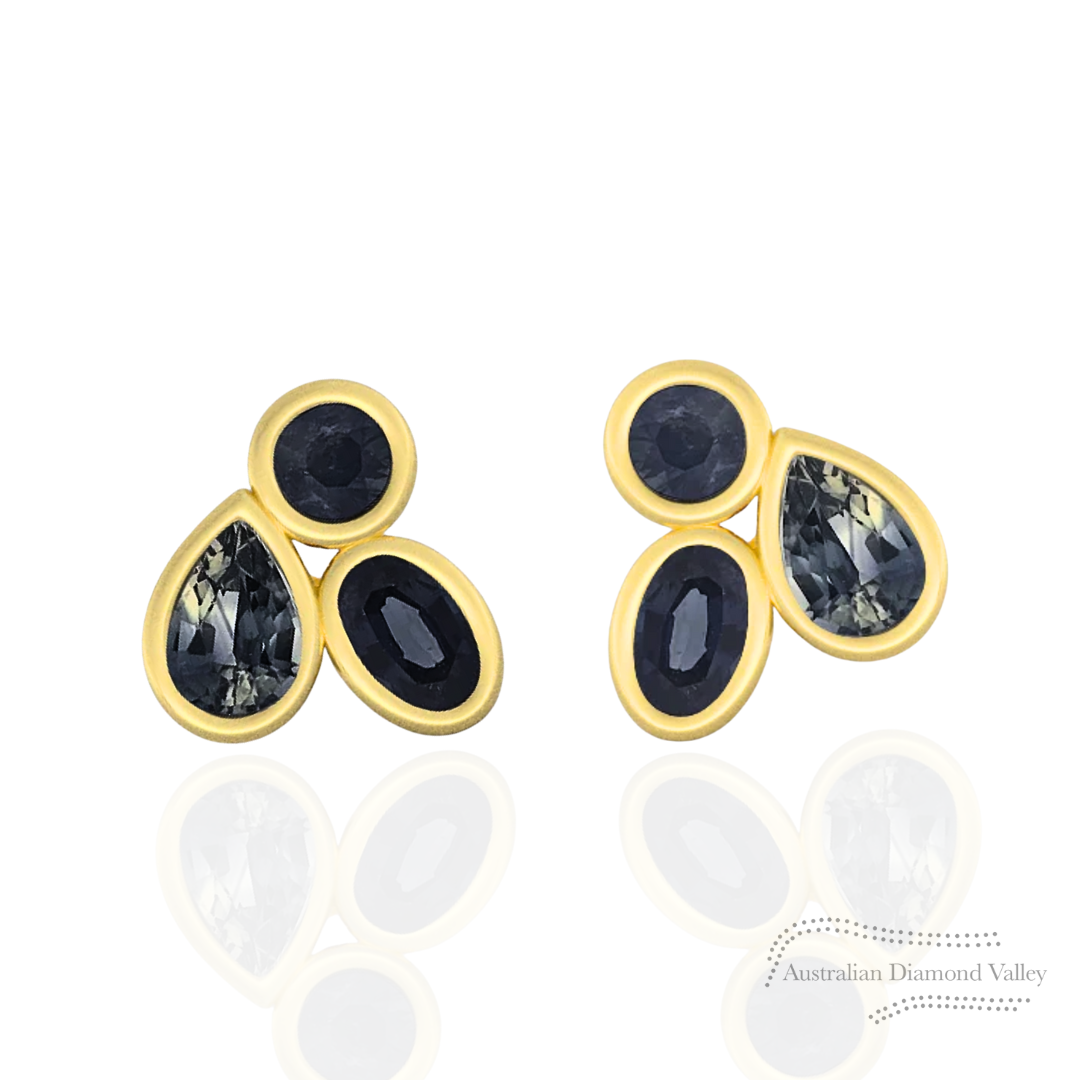 Quiet Fusion Australian Sapphire Stud Earrings