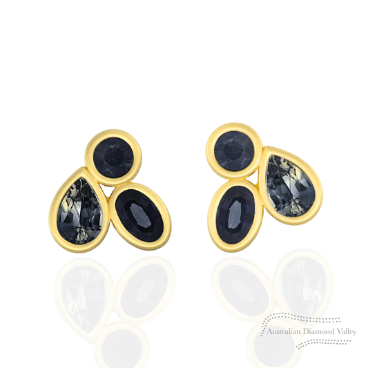 Quiet Fusion Australian Sapphire Stud Earrings