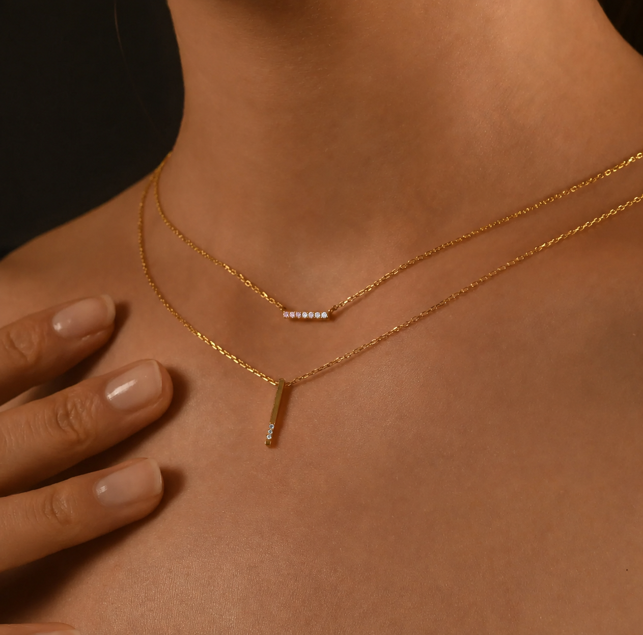 Soft Pink Line Necklace