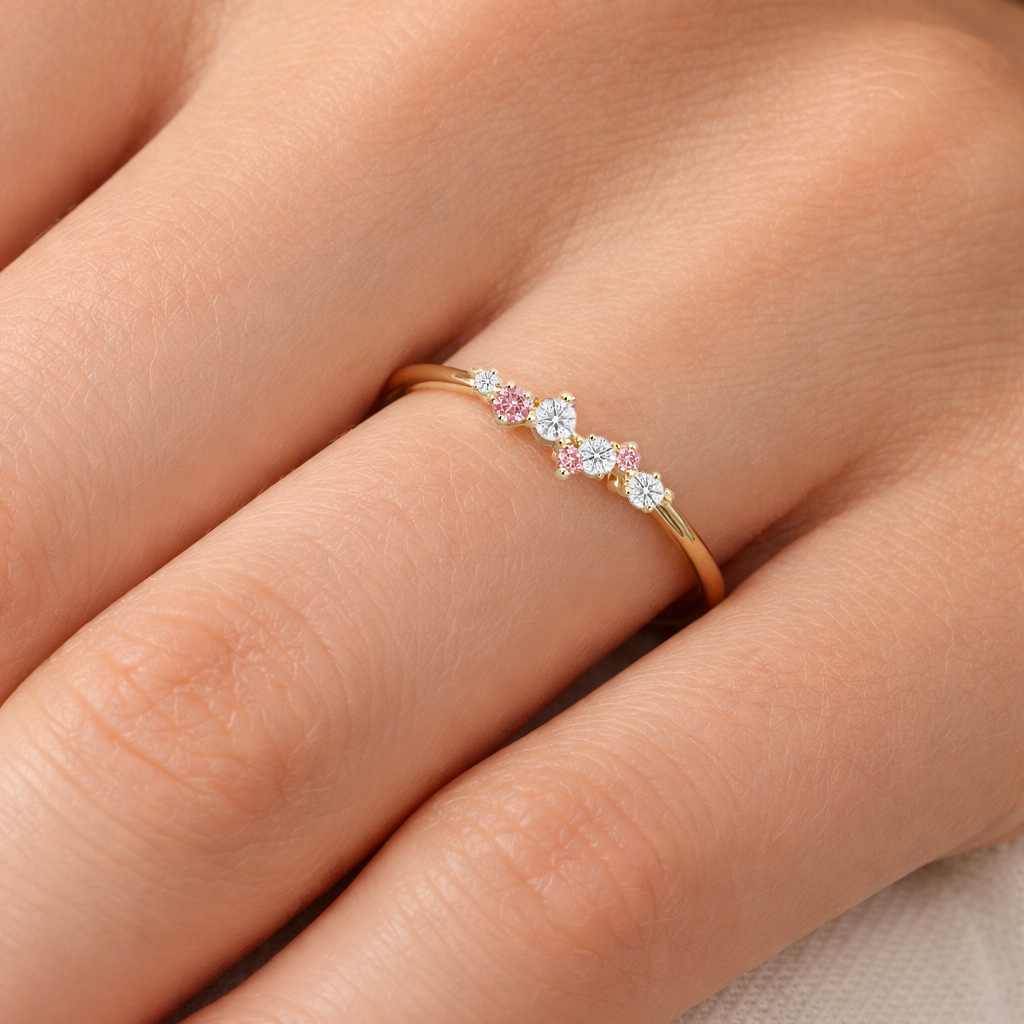Pink Champagne Constellation Ring