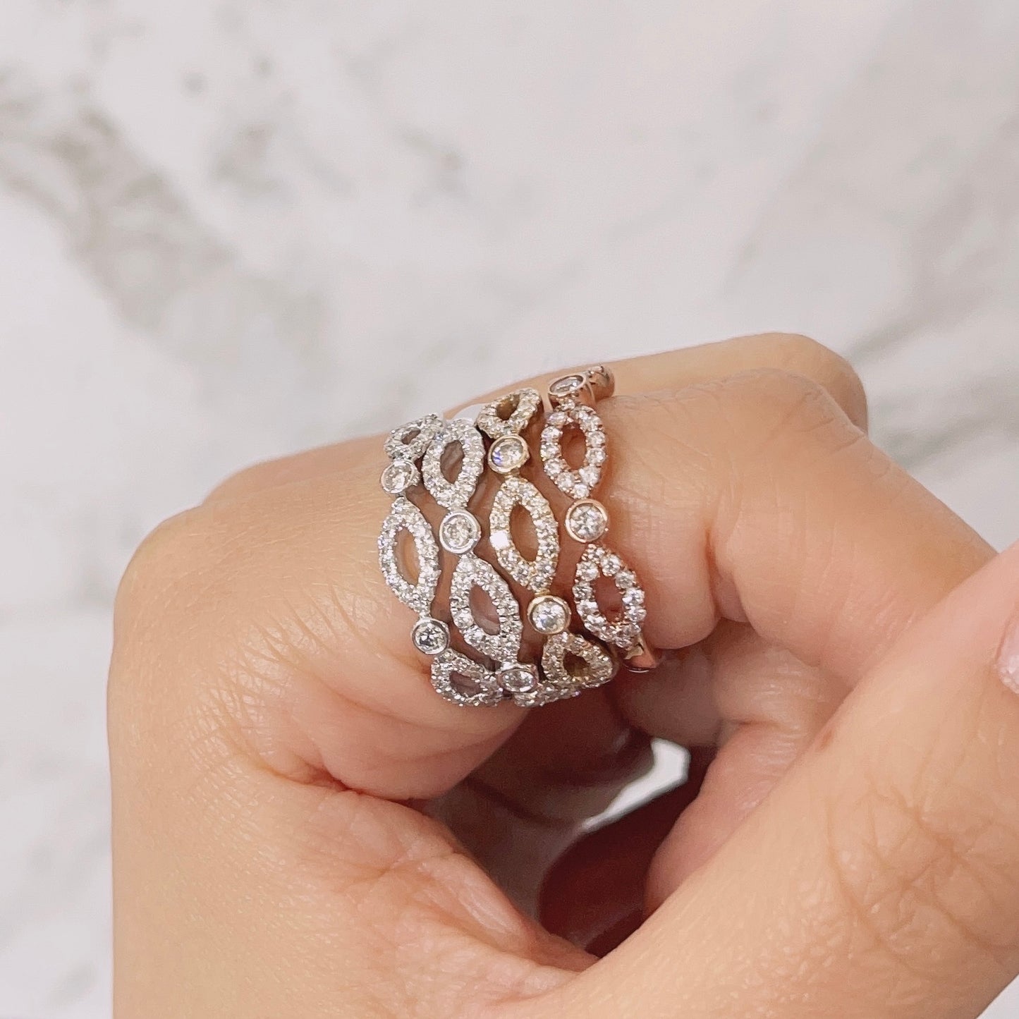 Pink Reef Argyle Australian Diamond Stacker Ring