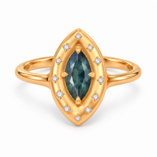 Marquise Sapphire Pillow Ring