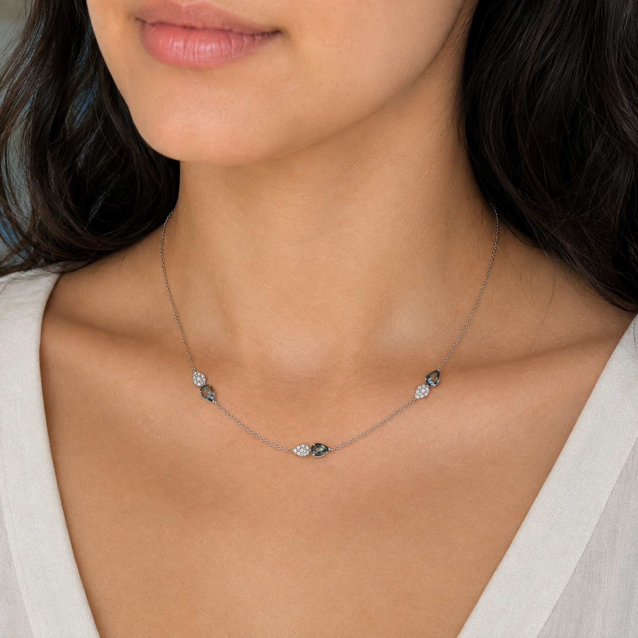 Pear Drop Trio Necklace