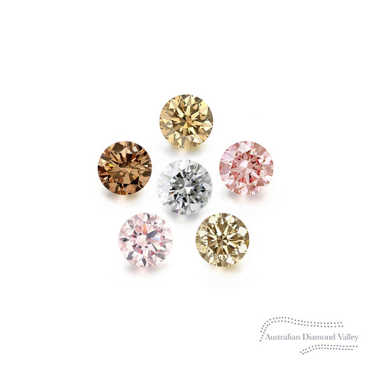 Diamond Valley Daisy 0.06ct Authentic Argyle Australian Rainbow Diamonds - Set #1