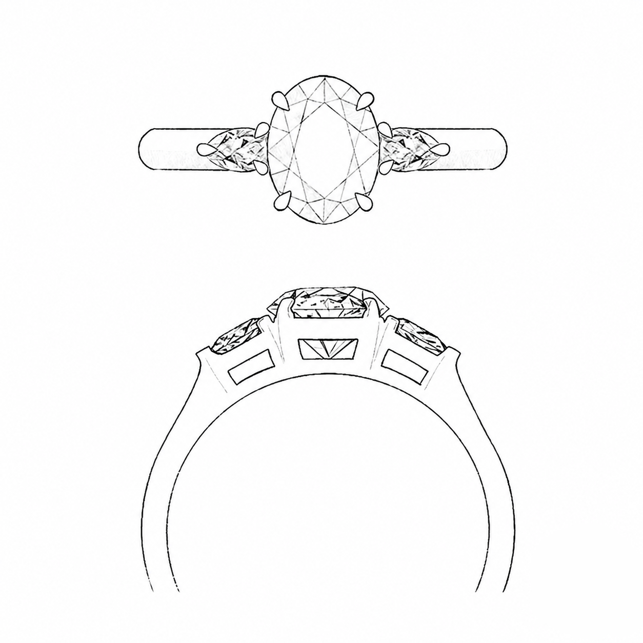 Bague trilogie diamant Inverlea