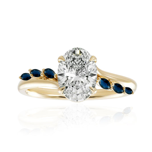 Trellis Blue Sapphire Accent Ring