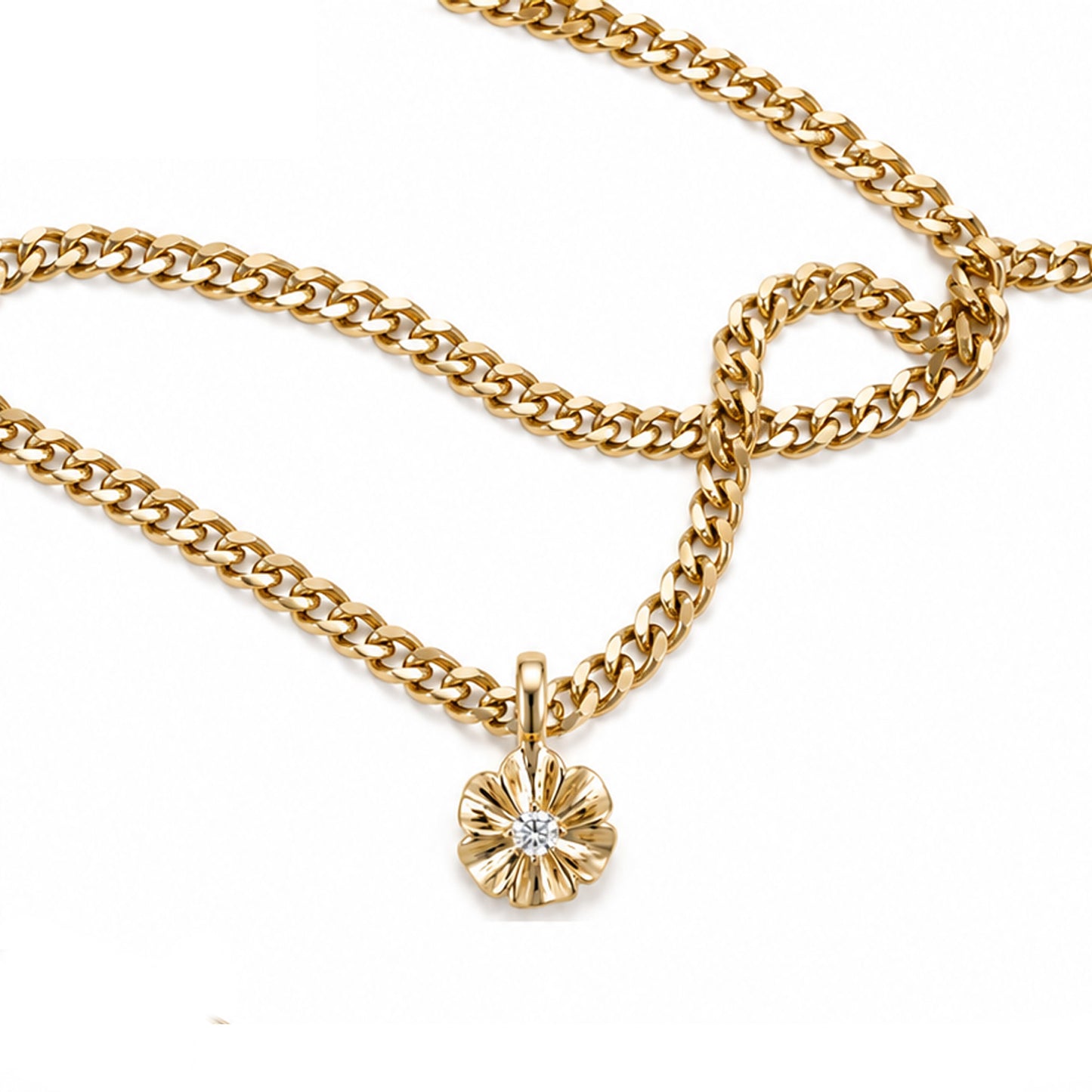 Pendentif Cosmos Diamant Champagne