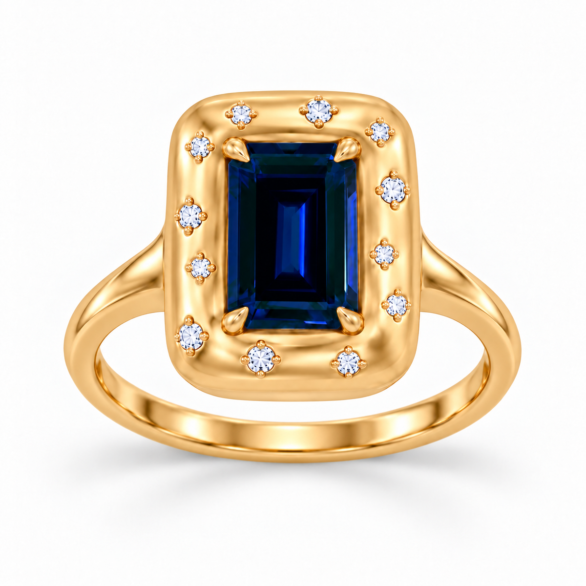 Emerald Sapphire Pillow Ring