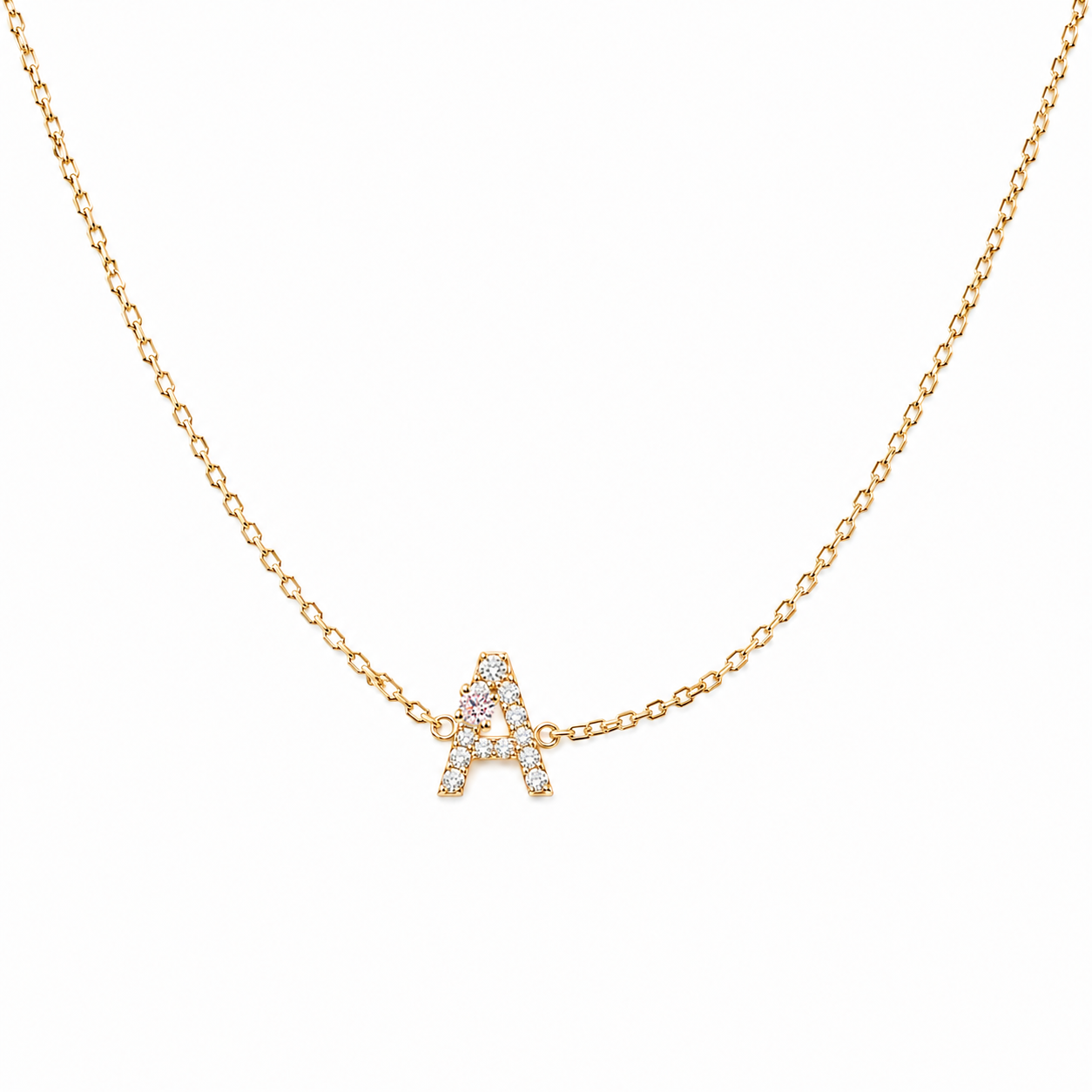 Fancy Pink Diamond Letter Necklace