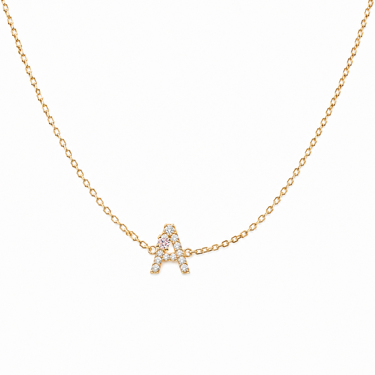 Fancy Pink Diamond Letter Necklace