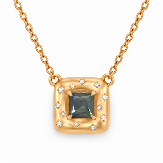 Princess Sapphire Pillow Necklace