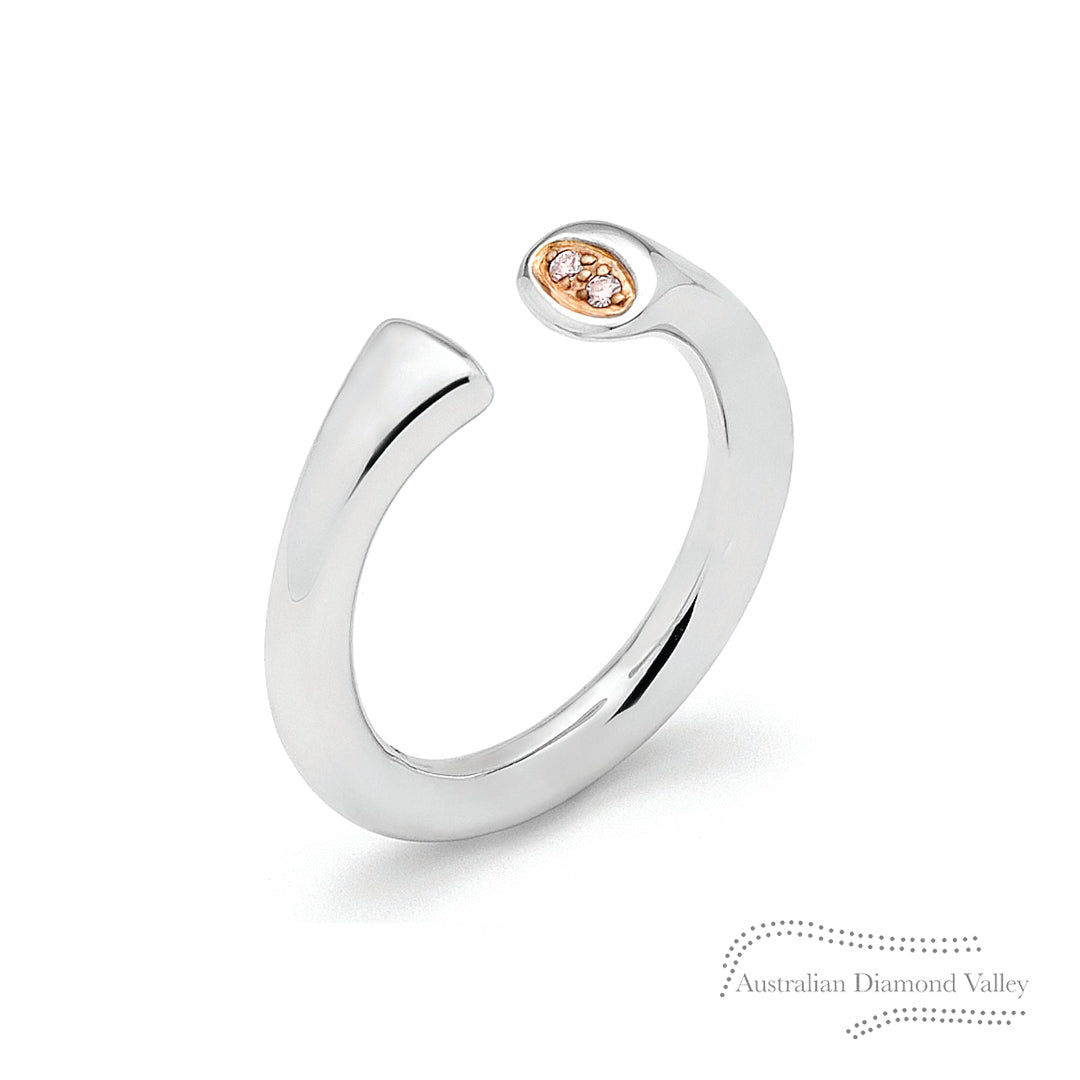 argyle pink diamond ring silver