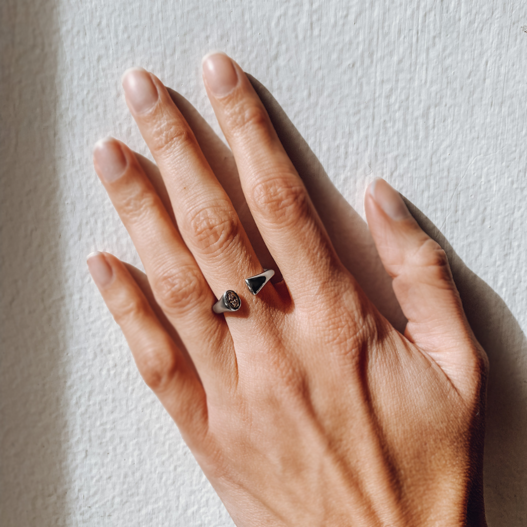argyle pink diamond and silver ring