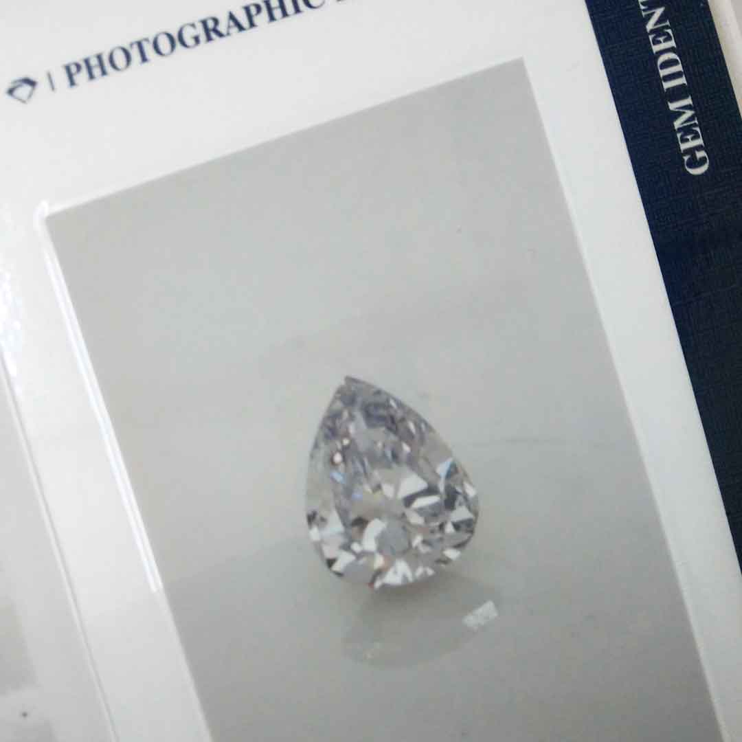 0.13ct Authentic Australian Blue Pear Cut Diamond of Argyle Origin - BL1 (4/27)
