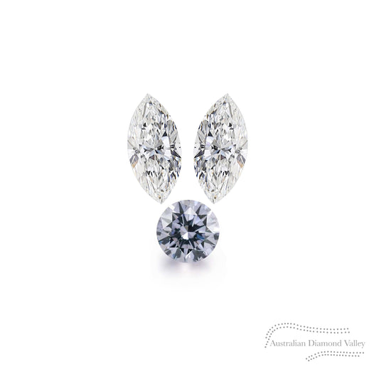 LNY 2023 Year of the Rabbit Ears .08ct Authentic Australian Blue Argyle Origin Diamond - BL2