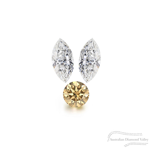 LNY 2023 Year of the Rabbit Ears .08ct Authentic Australian Champagne Argyle Origin Diamond - C5