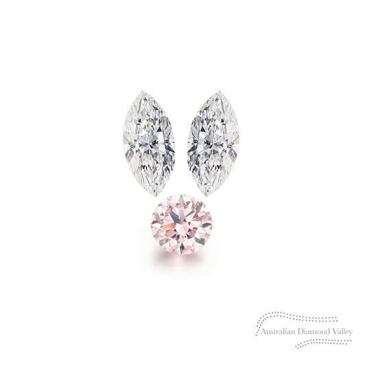 LNY 2023 Year of the Rabbit Ears .08ct Authentic Australian Pink Argyle Origin Diamond - 8P