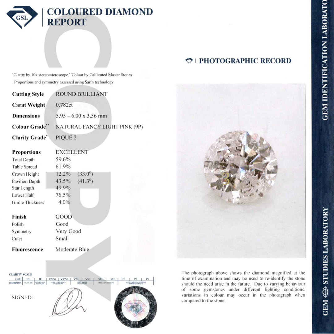 0.78ct Authentic Australian Round Brilliant Cut Diamond - 9P "The Olsen #3"