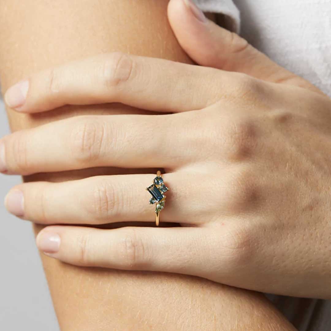 0.39ct Australian Light Green Sapphire Emerald Cut