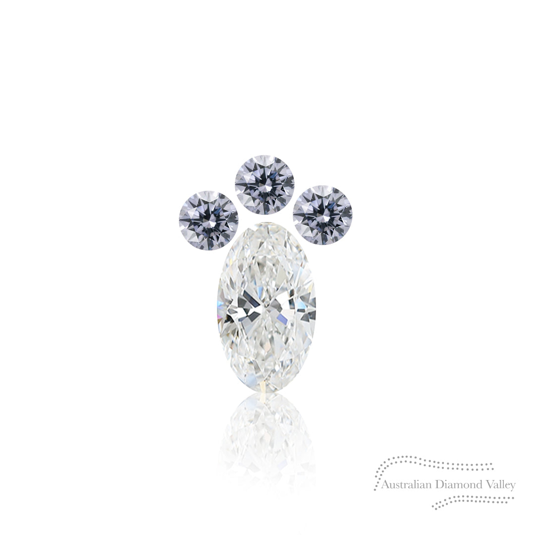 LNY 2023 Year of the Rabbit Foot .065ct Authentic Australian Blue Argyle Origin Diamond - BL2