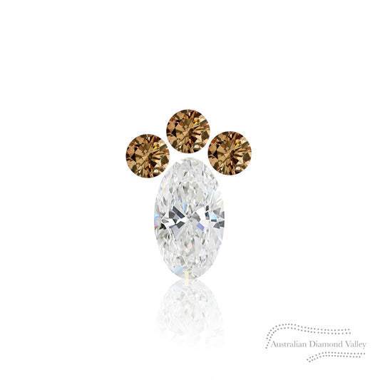 LNY 2023 Year of the Rabbit Foot .05ct Authentic Australian Cognac Argyle Origin Diamond - C7