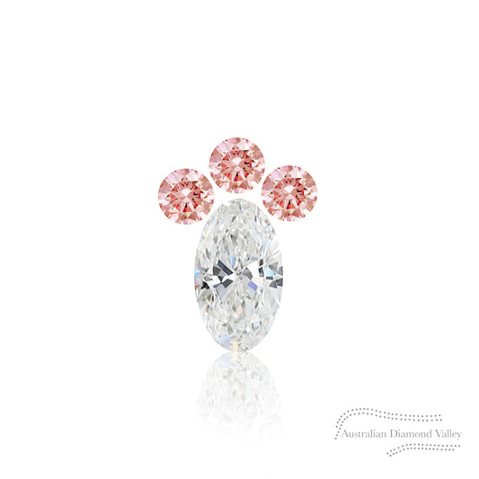 LNY 2023 Year of the Rabbit Foot 0.05ct Authentic Australian Pink Champagne Argyle Origin Diamond - PC2